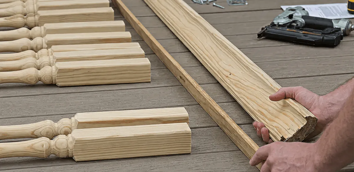 Handrail installation materials and wood components for stair rail work in Wichita, KS